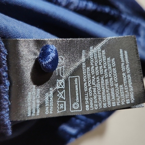 H&M Dress Womens Size 0 Blue Long sleeve New elastic waist Velvetine - Picture 5 of 9